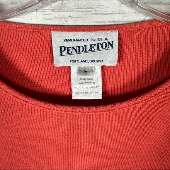 Pendleton Cotton Long Sleeve Casual Classic Crewneck Pumpkin T Shirt Large - Picture 3 of 5